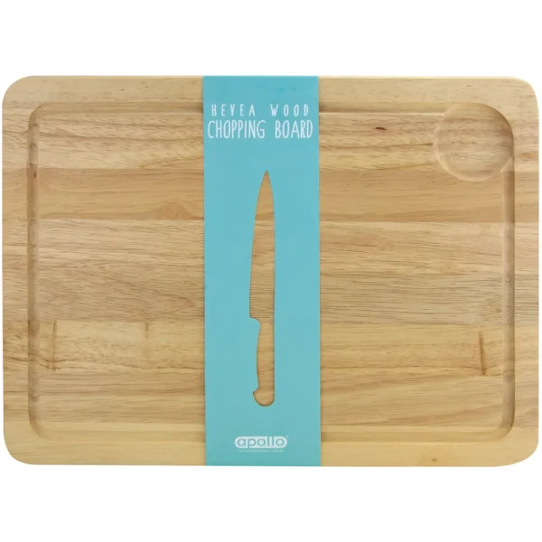 APO0025 Apollo Hevea Wood Chopping Board 40x30cm