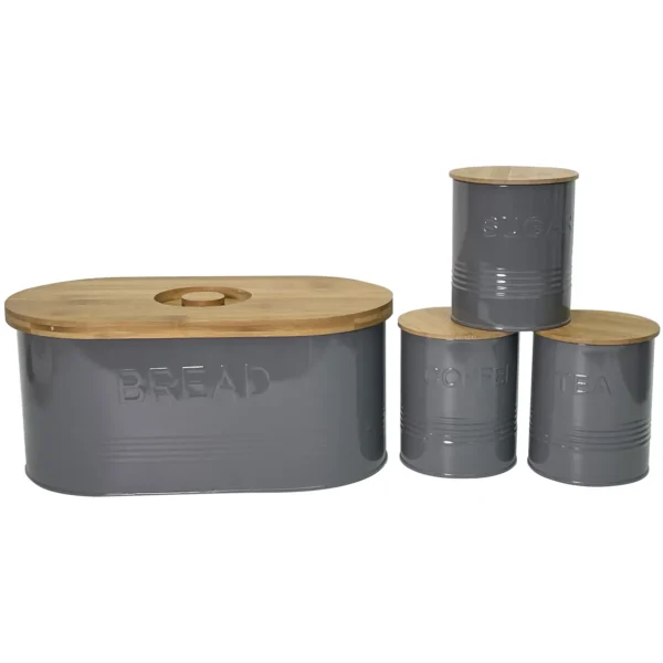 APO0169 Apollo Bread And Canister Bin Set Charcoal