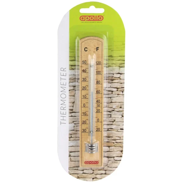 Apollo Beechwood Wall Thermometer