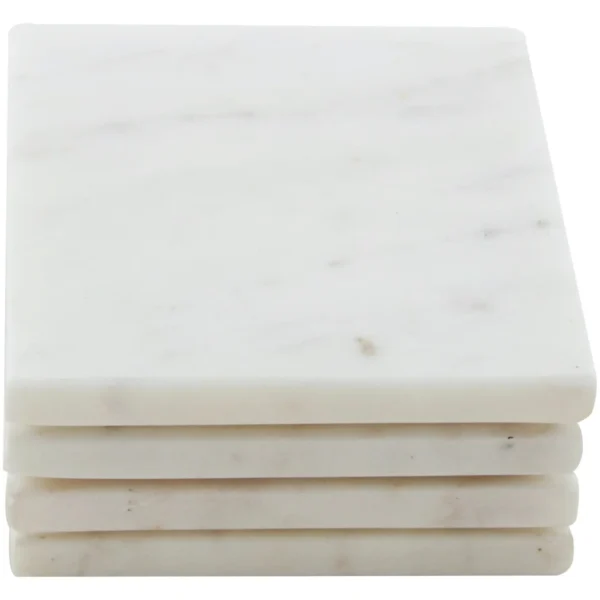 Apollo Square White Marble Coaster 4 Pack