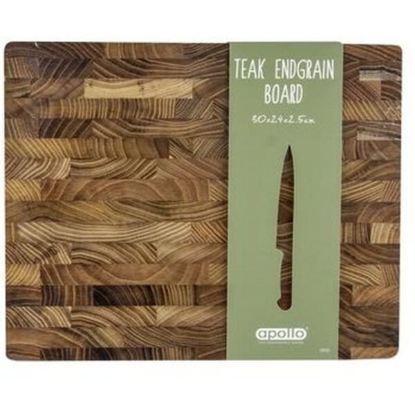 APO0401 Apollo Teak End Grain Chopping Board 30 x 24 x 2.5cm