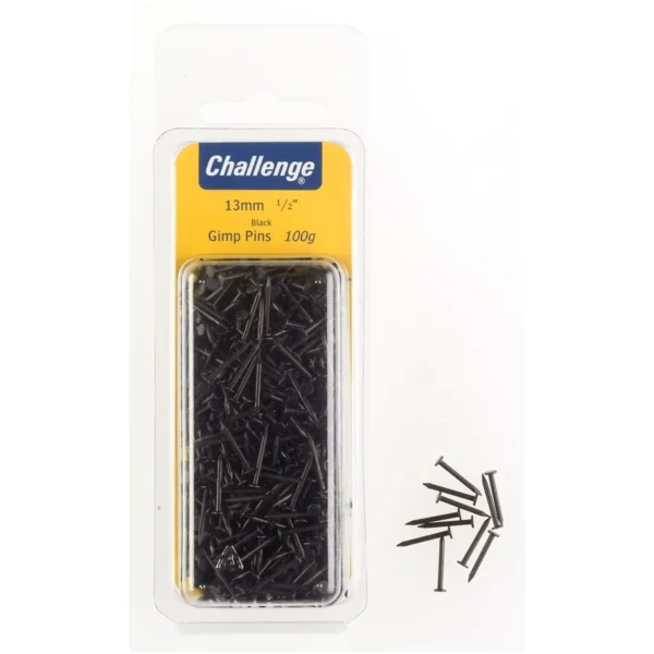 Challenge Black 13mm Gimp Pins 75g