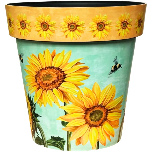 CKW0016 Creekwood Zest Garden Indoor Outdoor Pot Watercolour Sunflower 30cm