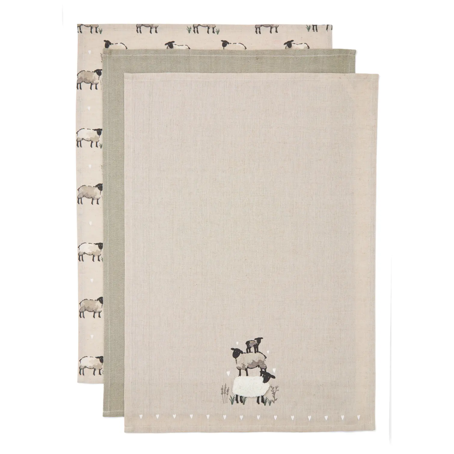 Cooksmart Highland Sheep Tea Towels 3 Pack Scottish kitchen