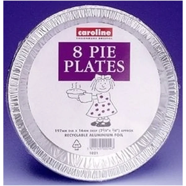 Caroline 20cm(8") Foil Pie Plates Pk of 8