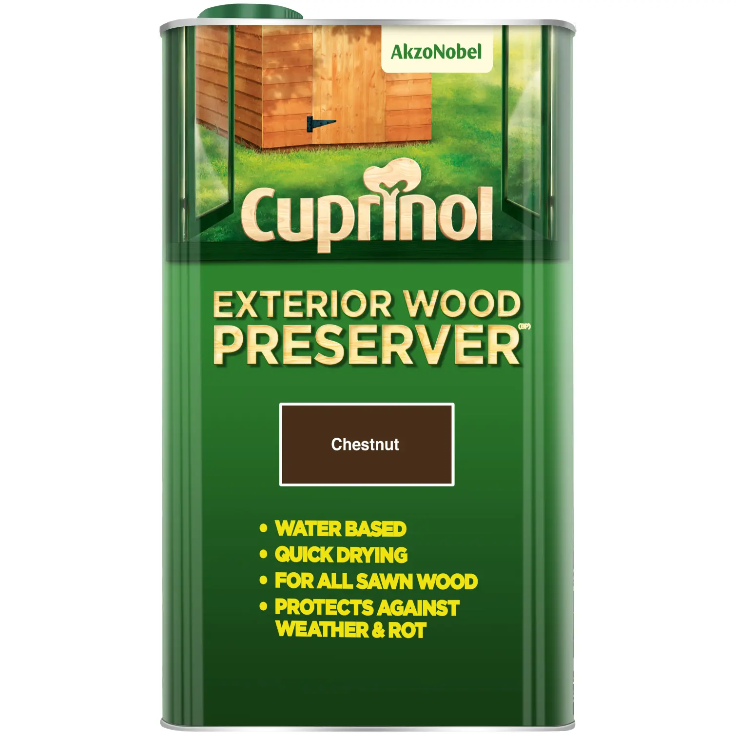 Cuprinol Exterior Wood Preserver Chestnut 5L wood treatment UK