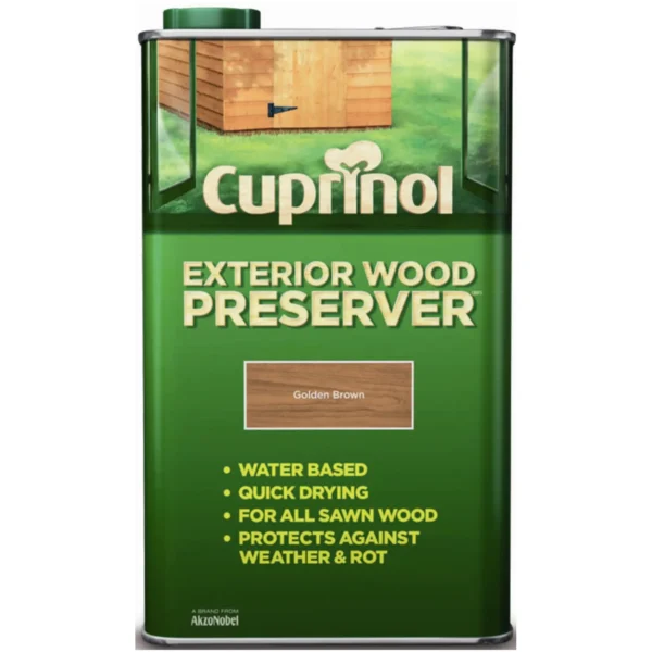 Cuprinol Exterior Wood Preserver Golden Brown 5 Litres