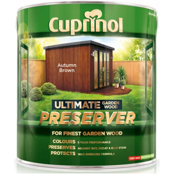 CUP0104 Cuprinol Ultimate Garden Wood Preserver Autum Brown 4Ltr