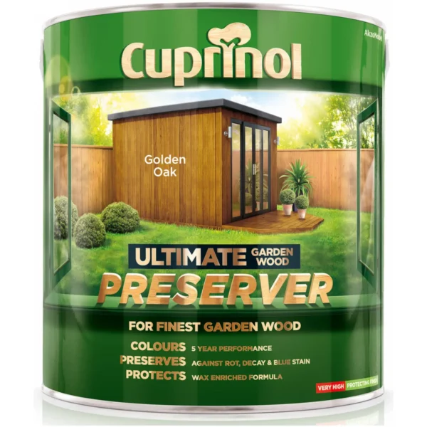 CUP0106 Cuprinol Ultimate Garden Wood Preserver Golden Oak 4Ltr