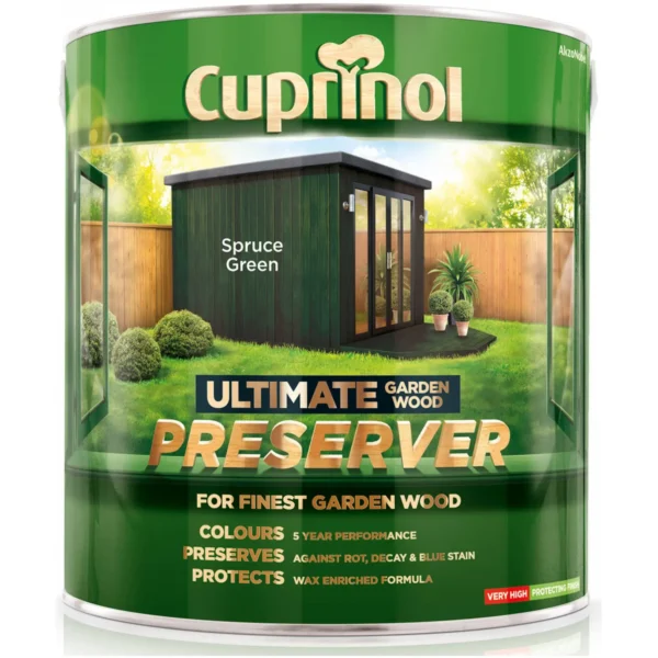 CUP0108 Cuprinol Ultimate Garden Wood Preserver Spruce Green 4Ltr