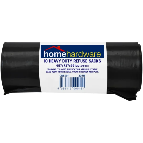 HomeHardware Heavy Duty Refuse Bags 10 Pack 90L Capacity 46cm
