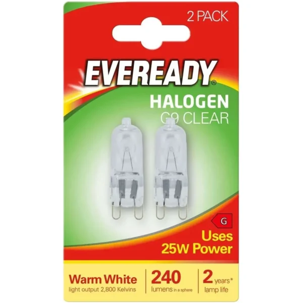 Eveready Halogen G9 Bulb 25W 240 Lumens Warm White Pack of 2