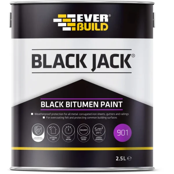 Black Jack Bitumen Paint Black 2.5 Litre