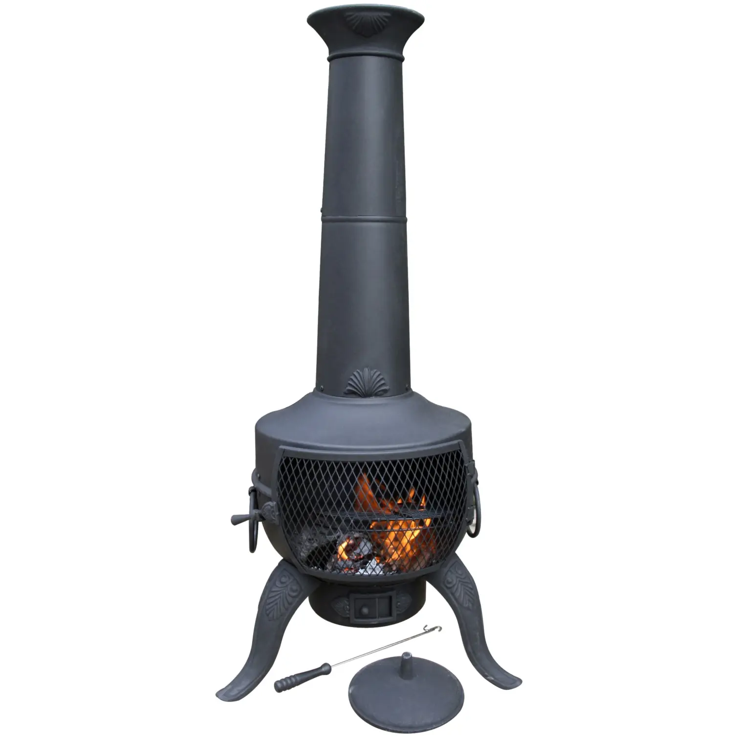 Tia Chimenea Steel Black 137cm garden chiminea UK