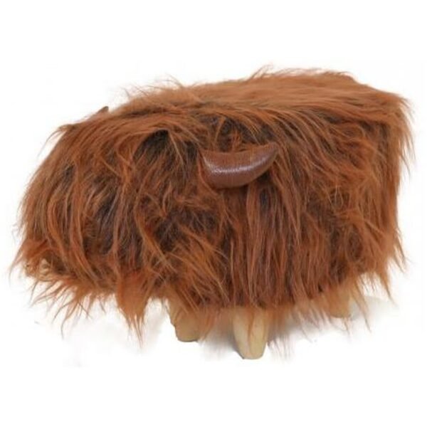 Highland Cow Footstool Brown