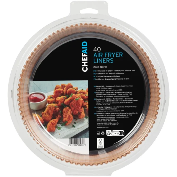 Chef Aid Air Fryer Liners 20cm 40 Pack