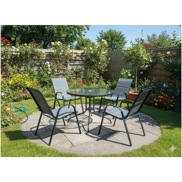 Milan 5pce Patio Set Air Textoline