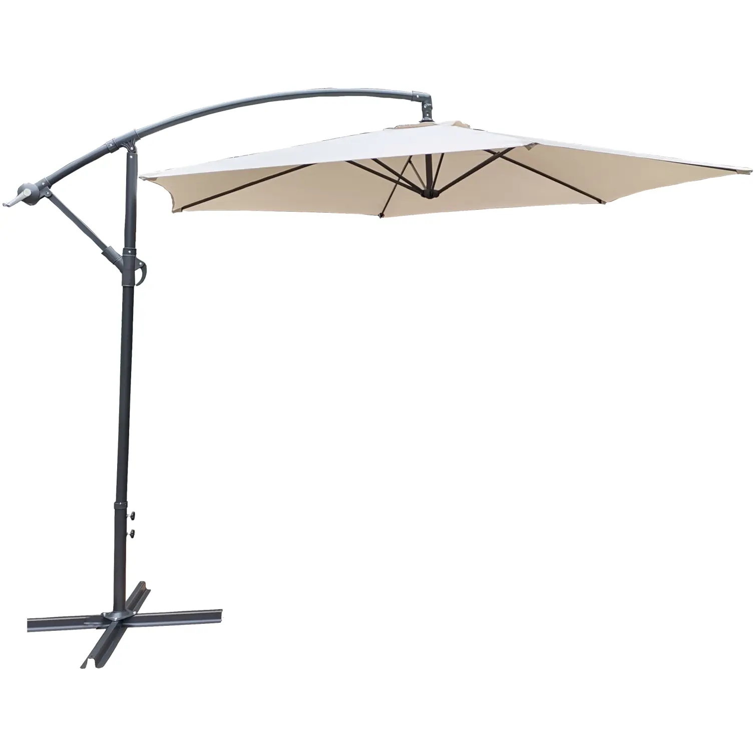 3 metre overhanging garden parasol taupe UK