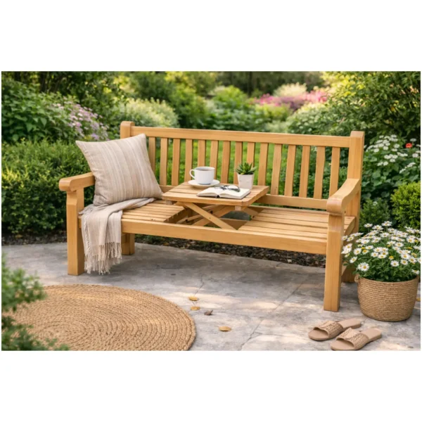 Spey 3 Seater Bench With Table Teak