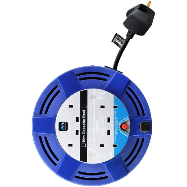 NEX0130 Masterplug Cable Reel With Thermal Cut Out 10meter 10amp 4 Socket
