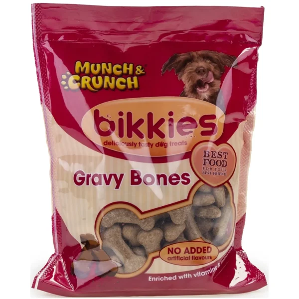 Munch & Crunch Bikkies Gravy Bones Dog Biscuits 300g