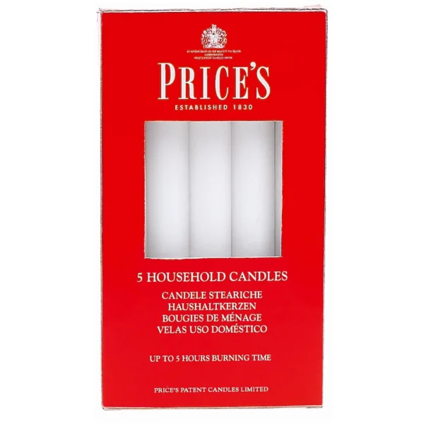 Prices Candles Household Candle 165mm Pack of 5