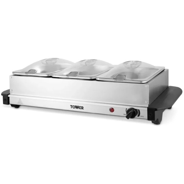 Tower 3 Tray Buffet Server & Plate Warmer
