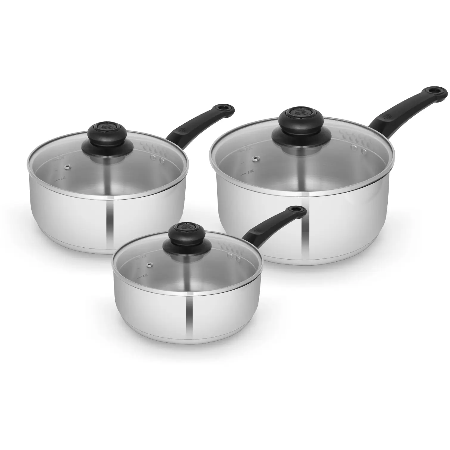 Swan Townhouse Stainless Steel Saucepan Set 3 Piece