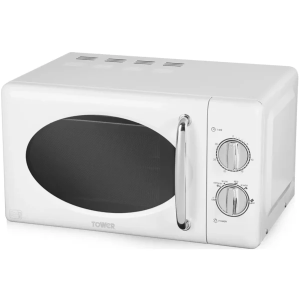 Tower Microwave Stainless Steel Interior 800w 20Litre White
