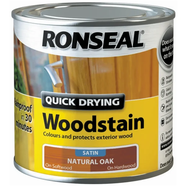 RNS0065 Ronseal Satin Quick Drying Woodstain Oak 250ml
