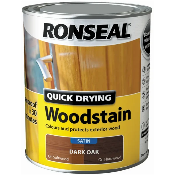 RNS0092 Ronseal Satin Quick Drying Woodstain Dark Oak 2.5Ltr