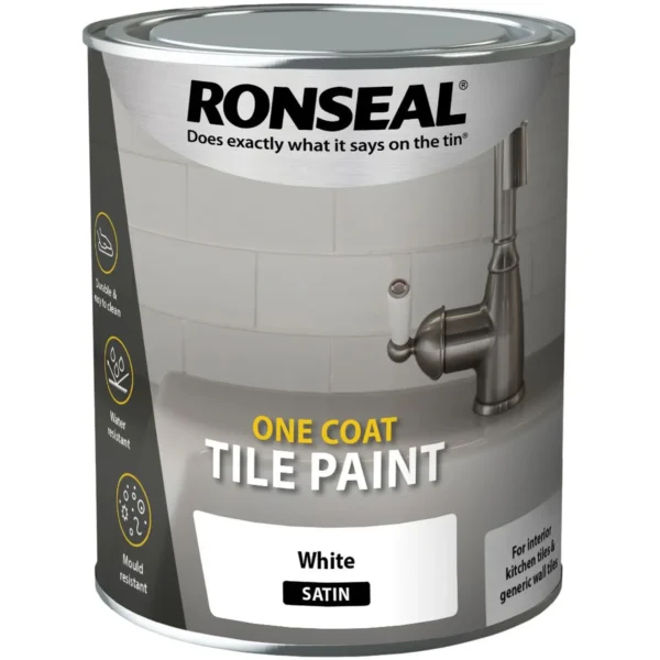 Ronseal White One Coat Tile Paint 750ml