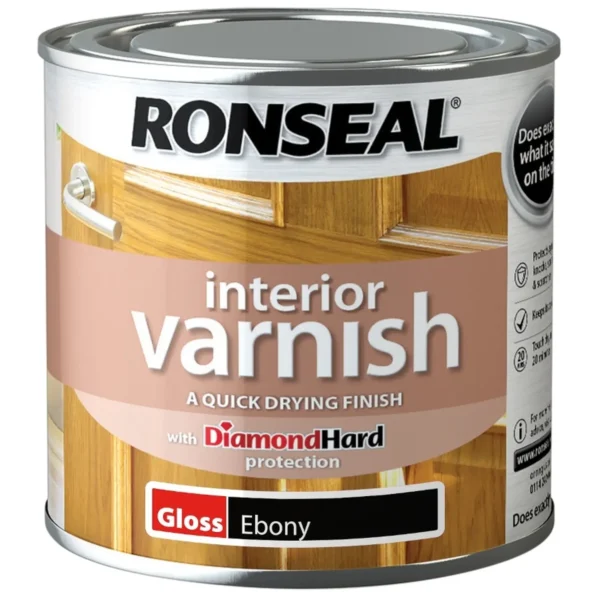 Ronseal Interior Varnish Ebony Gloss 250ml