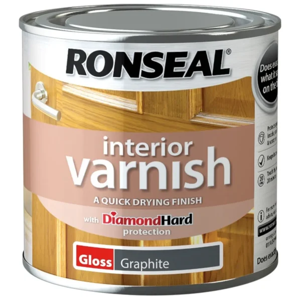 Ronseal Interior Varnish Graphite Gloss 250ml