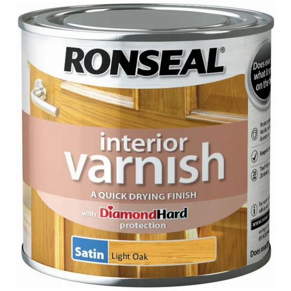 Ronseal Interior Varnish Light Oak Satin 250ml