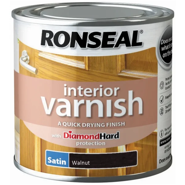 Ronseal Interior Varnish Walnut Satin 250ml
