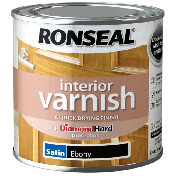 Ronseal Interior Varnish Ebony Satin 250ml