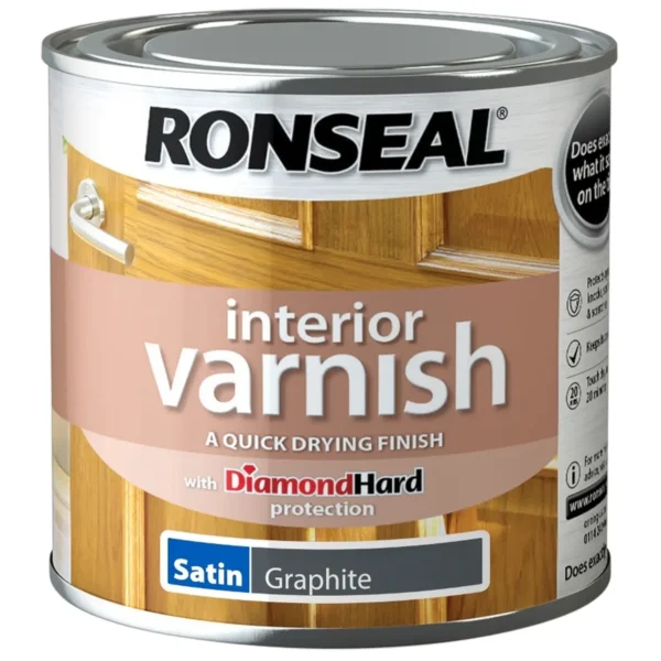 Ronseal Interior Varnish Graphite Satin 250ml