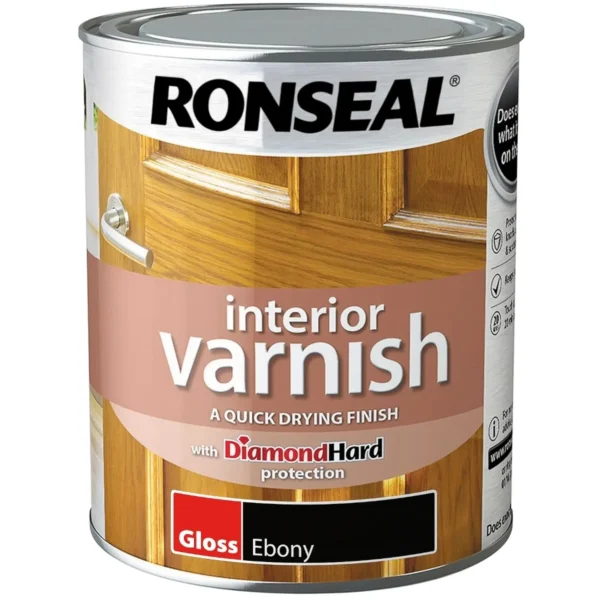 Ronseal Interior Varnish Ebony Gloss 750ml