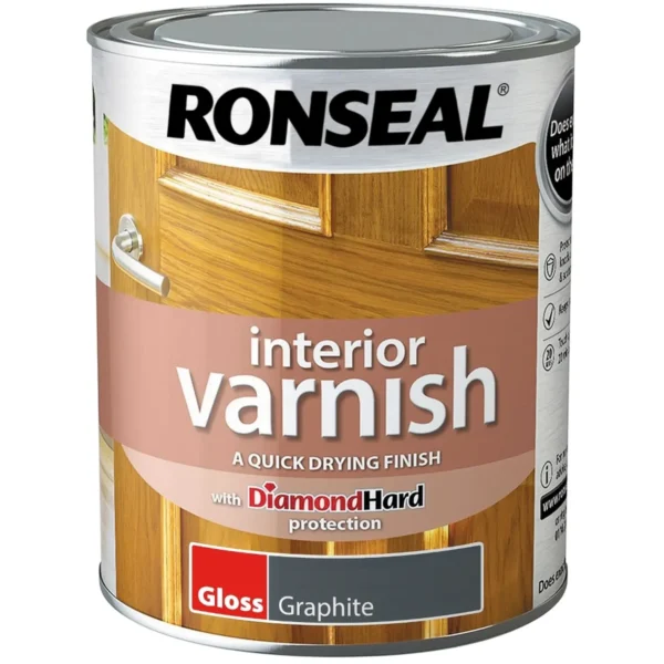 Ronseal Interior Varnish Graphite Gloss 750ml
