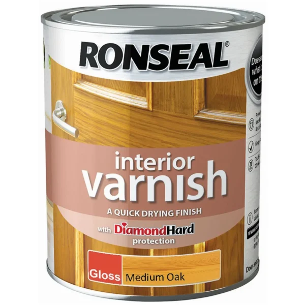 Ronseal  Interior Varnish Medium Oak Gloss 750ml