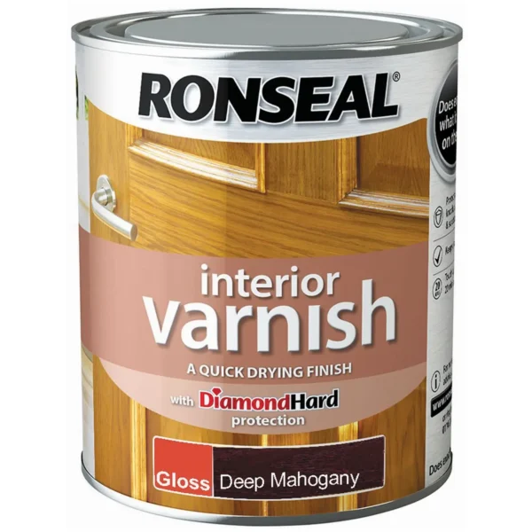 Ronseal Interior Varnish Deep Mahogany Gloss 750ml