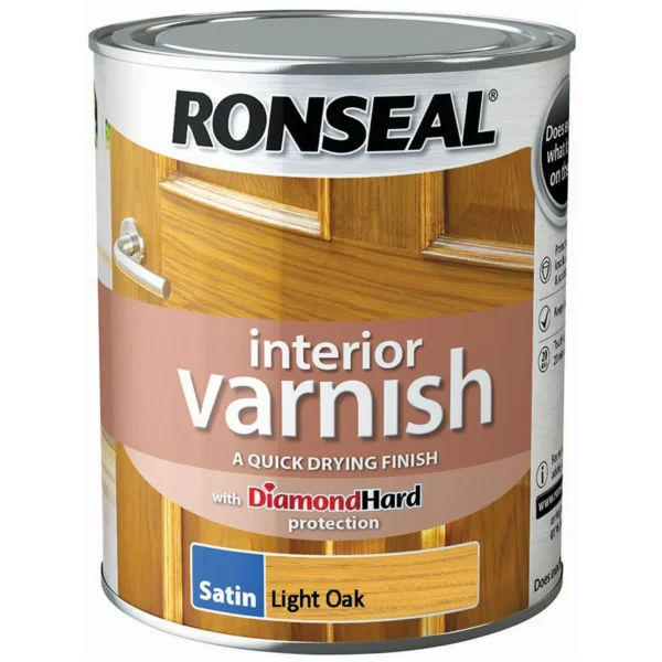 Ronseal Interior Varnish Light Oak Satin 750ml