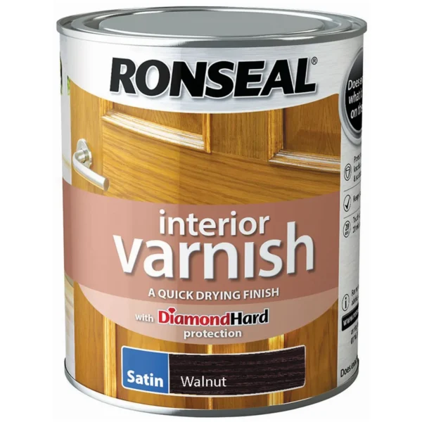 Ronseal Interior Varnish Walnut Satin 750ml
