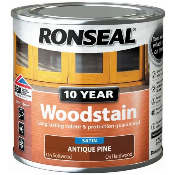 RNS0367 Ronseal 10 Year Woodstain Antique Pine 250ml