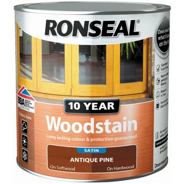 RNS0378 Ronseal 10 Year Woodstain Antique Pine 750ml