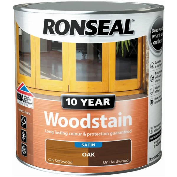 RNS0381 Ronseal 10 Year Woodstain Oak 750ml