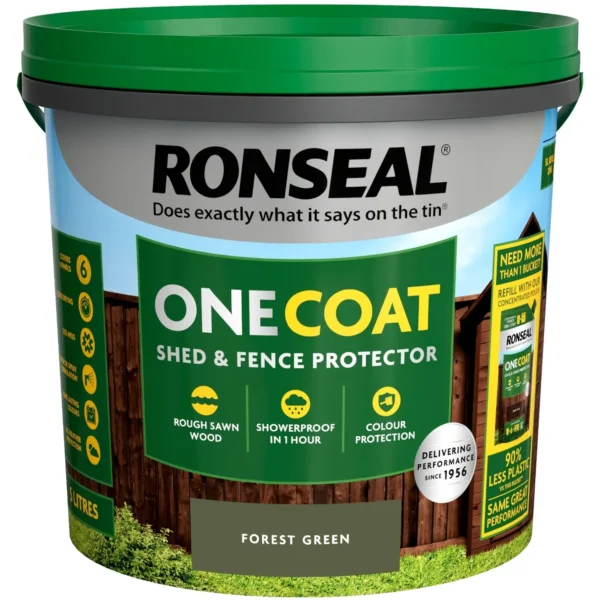 Ronseal One Coat Shed & Fence Protector Forest Green 5ltr