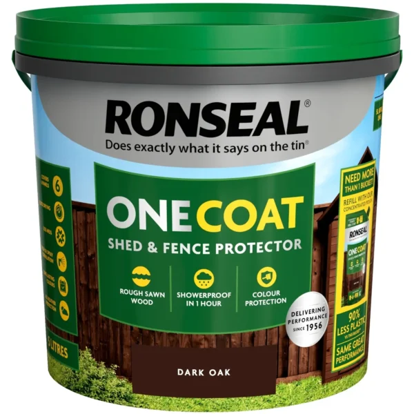 Ronseal One Coat Shed & Fence Protector Dark Oak 5ltr