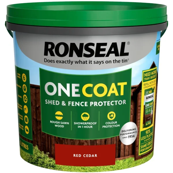 Ronseal One Coat Shed & Fence Protector Red Cedar 5ltr